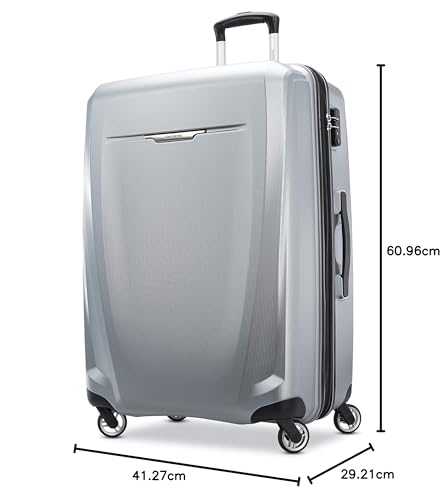 Samsonite Winfield 3 DLX Hardside Expandable Luggage with Spinners, Silver, Carry-On 20-Inch