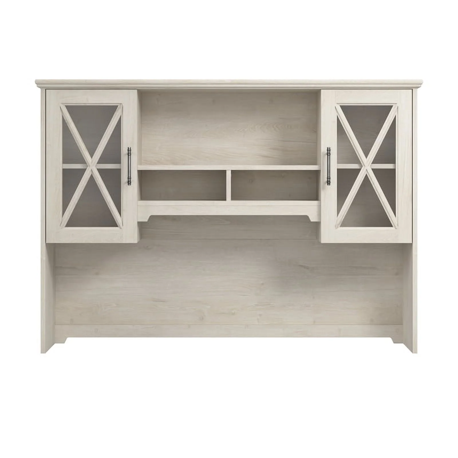 Bowery Hill Engineered Wood Hutch for Buffet Cabinet in Linen White Oak