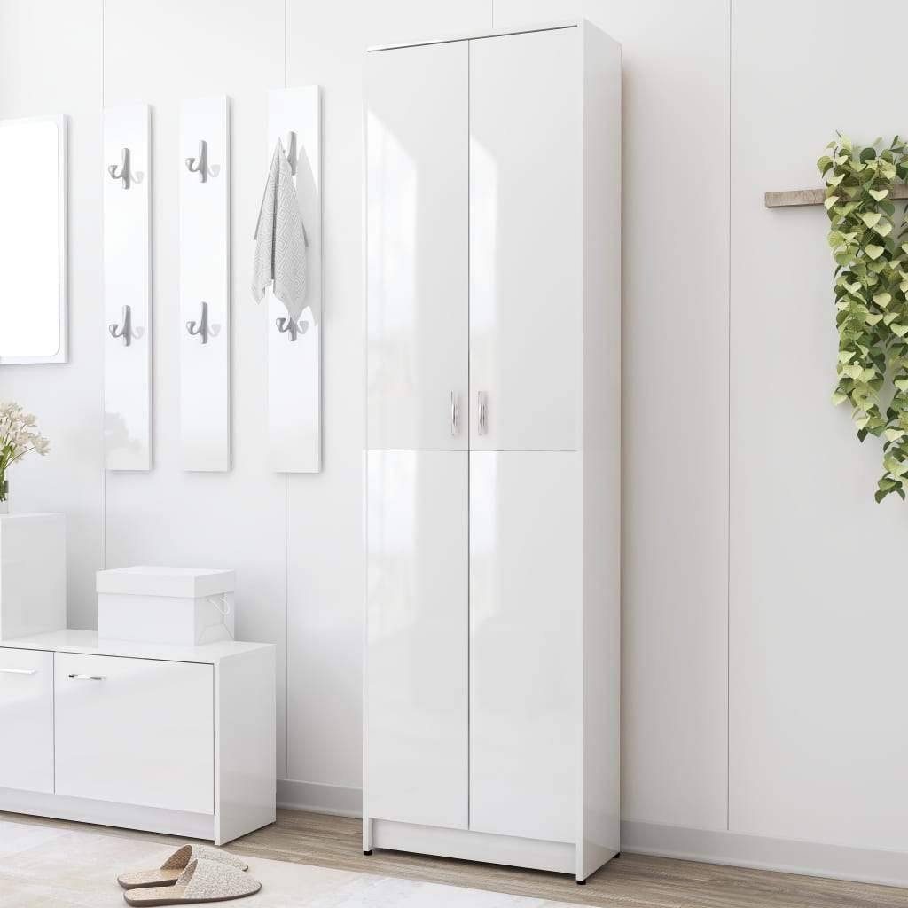 vidaXL Hallway Wardrobe High Gloss White 21.7x22x9.8x22x74.4x22 Chipboard