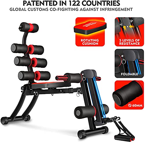 BODY RHYTHM 22 in 1 Wonder Master Core & Abdominal Workout Equipment, Foldable & Adjustable Rowing Machine