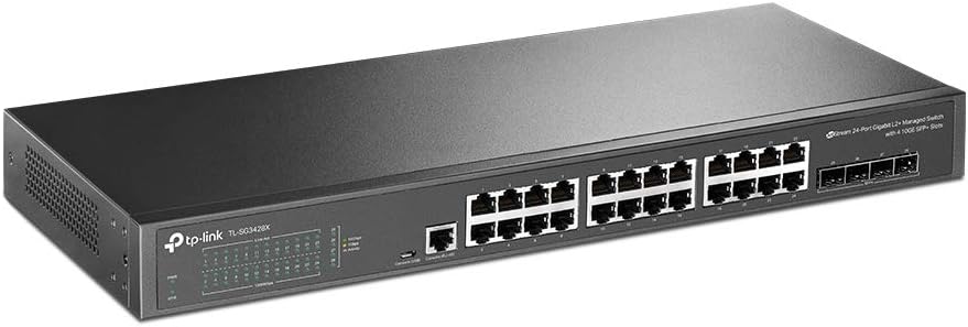 TP-Link TL-SG3428X | 24 Port Gigabit Switch, 4 x 10GE SFP+ Slots | L2+ Smart Managed | Omada SDN Integrated | IPv6 | Static Routing | Support QoS