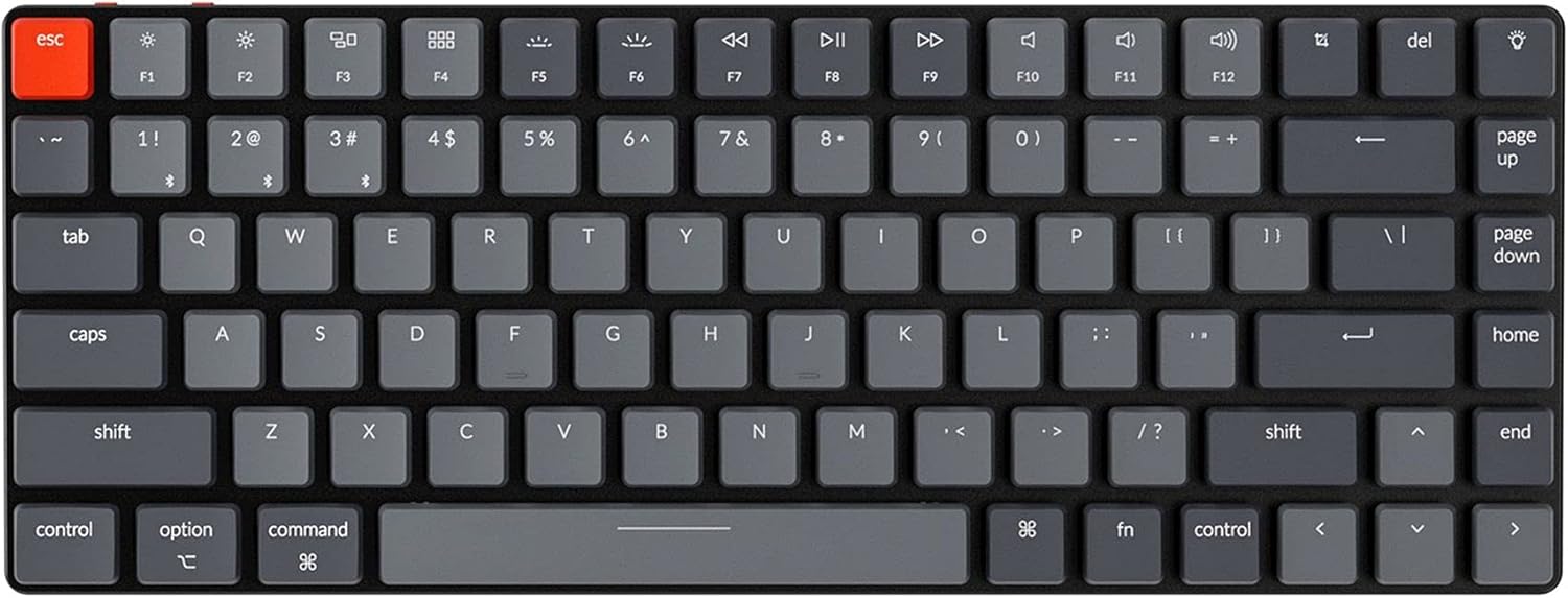 Keychron K3 Version 2, 84 Keys Ultra-Slim Wireless Bluetooth/USB Wired Mechanical Keyboard with White LED Backlit