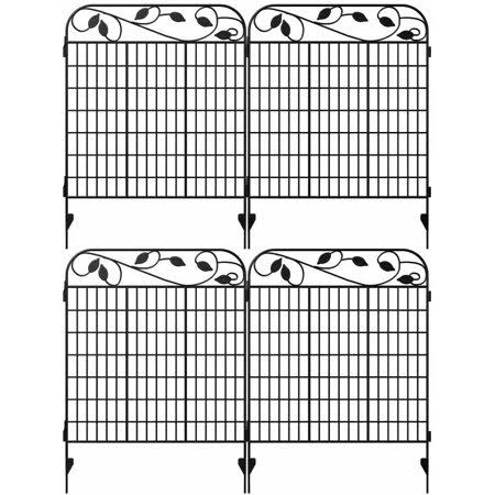Amagabeli Metal Garden Fence Border 44x 36x 4Pack Heavy Duty Tall Rustproof Decorative Garden Fencing Panels Animal Barrier Outd - Megean