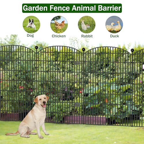 10 Panels No Dig Decorative Garden Fence - 40 in (H) x 23.6 ft (L)