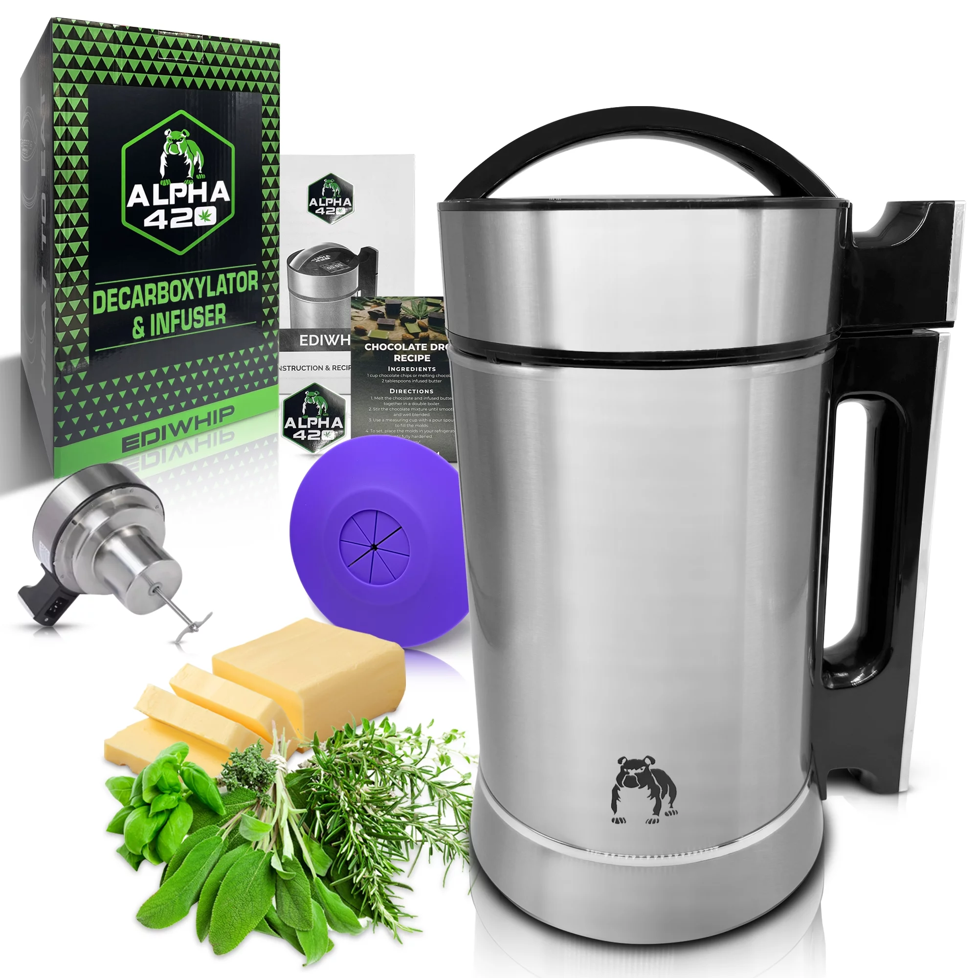 ALL IN 1 - Infusion & Decarb Machine for Butters, Oils, Tinctures and more, EdiWhip Infuser to Make Edibles Mess & Fuss Free