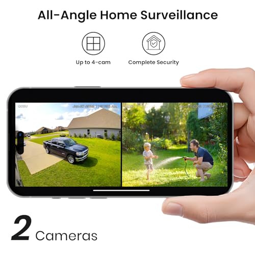 AOSU Security Cameras Outdoor Wireless, No Subscription, Solar-Powered, Home Security Cameras System with 360° Pan & Tilt, Auto Tracking