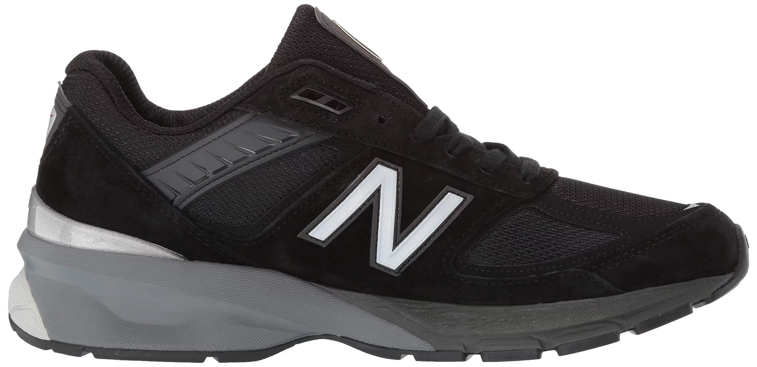 New Balance Narrow Men's 990V5-B Made in USA Sneaker 990BK5 990GL5 990NV5 (12 Narrow US Men, Black/Silver) - Curated Treasures Market