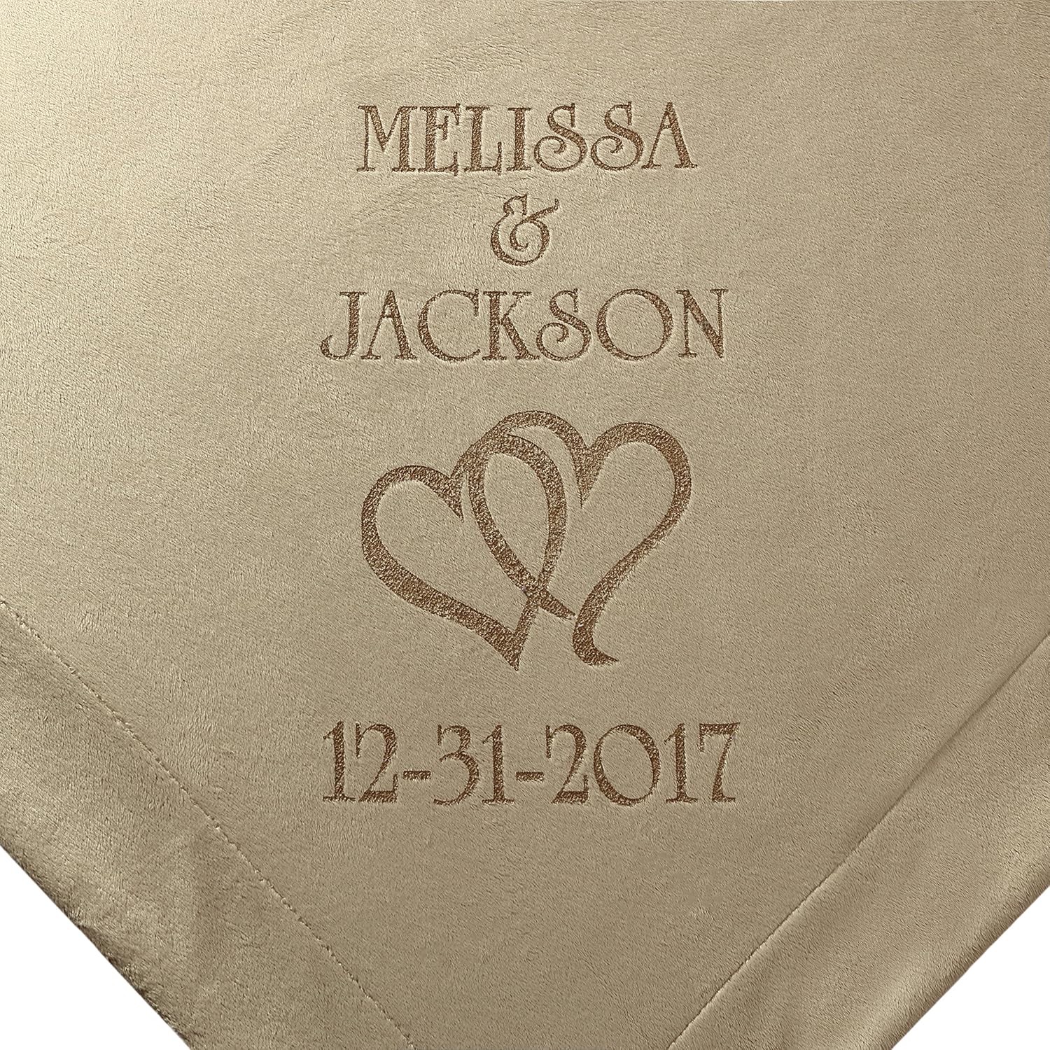 Custom Catch Personalized Unique Wedding Couple Gifts - Anniversary, Engagement Gift Blanket (Hearts)