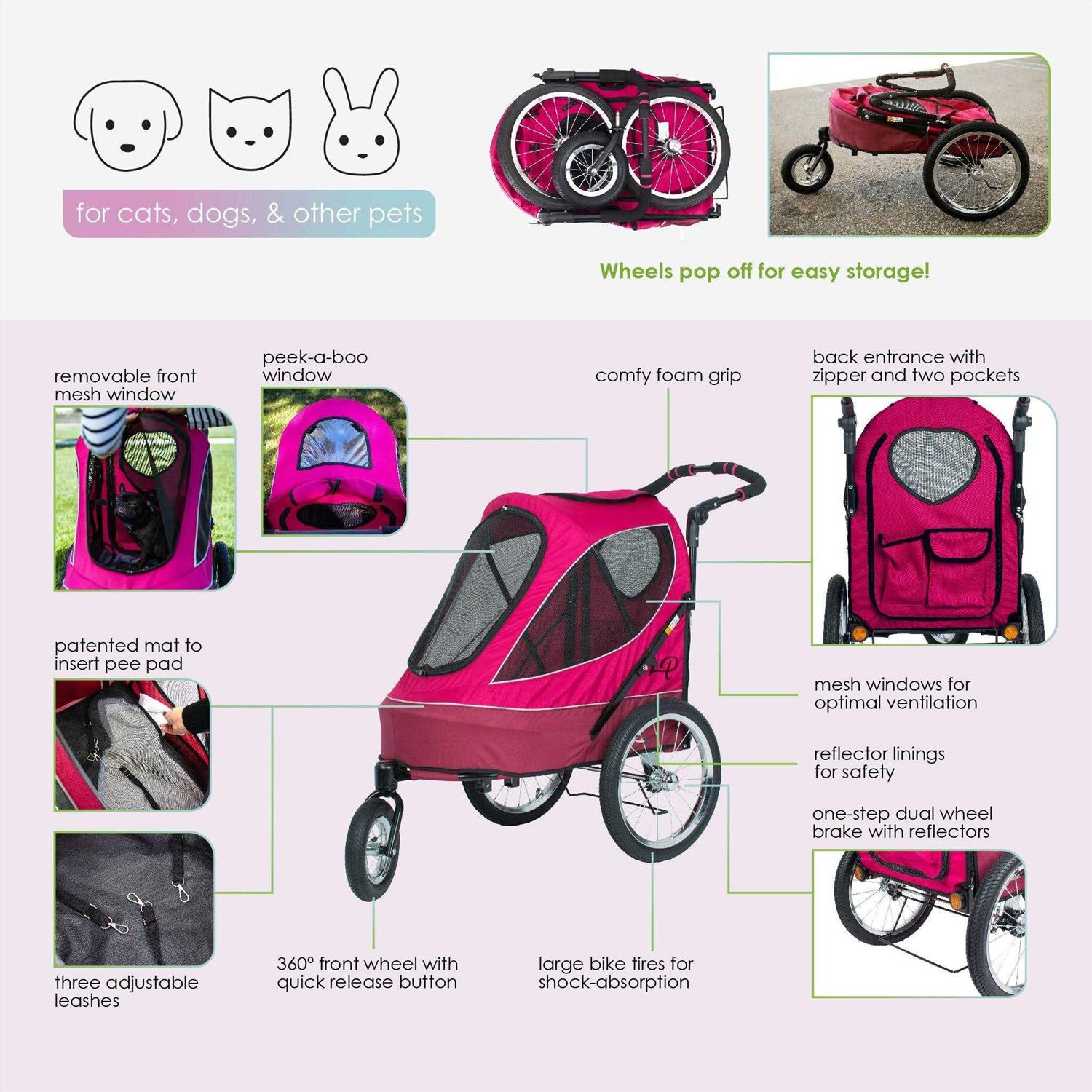 Petique Berry All Terrain Jogger Pet Stroller - Pet Supplies online store