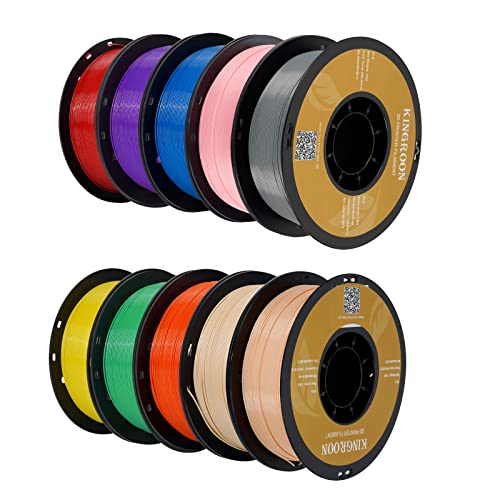 Kingroon PLA 3D Printer Filament, 12Rolls, Dimensional Accuracy +/- 0.03 mm, 12kg Spool(26.4lbs)