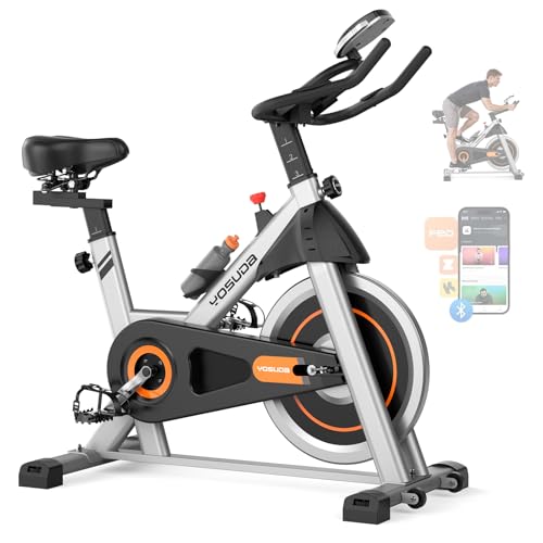 YOSUDA Exercise Bike, Brake Pad Stationary Bike for Home with Exclusive App, Magnetic Indoor Cycling Bike with 300 lb Weight Capacity, Low Noise