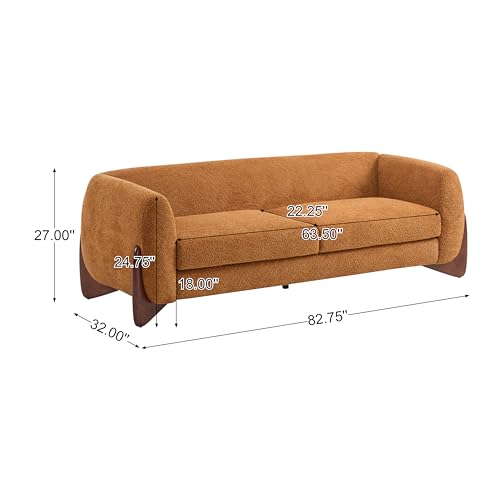 Christopher Knight Home Almab 82 Inches Sofa Couch, Cozy Boucle Upholstered 3-Seater Sofa, Wood Frame Couch, Comfy Couches for Living Room and Office
