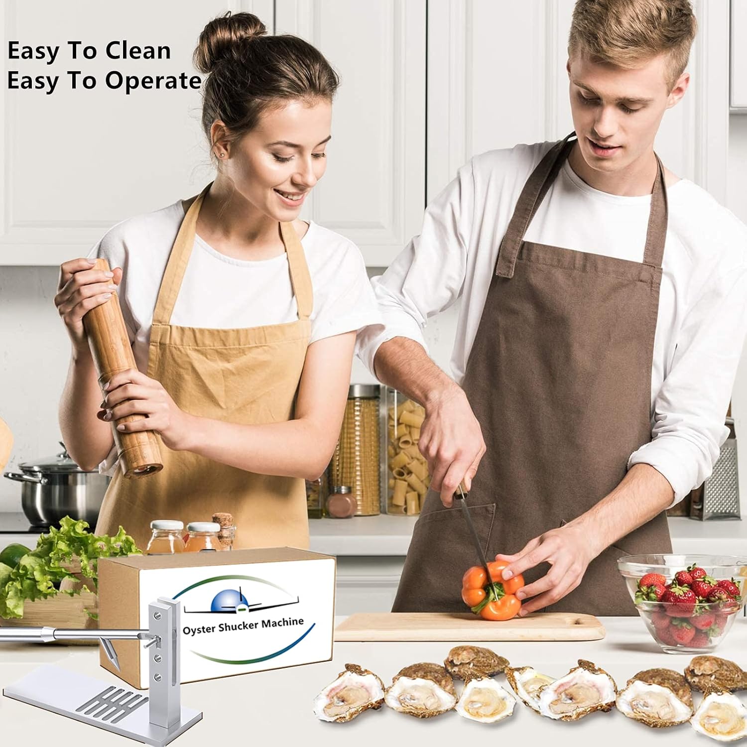 Oyster Shucker Machine Stainless Steel Oyster Shucker Tool Set Oyster Clam Shucking Kit Oyster Clam Opener Machine Oyster Sheller Practical Tool For