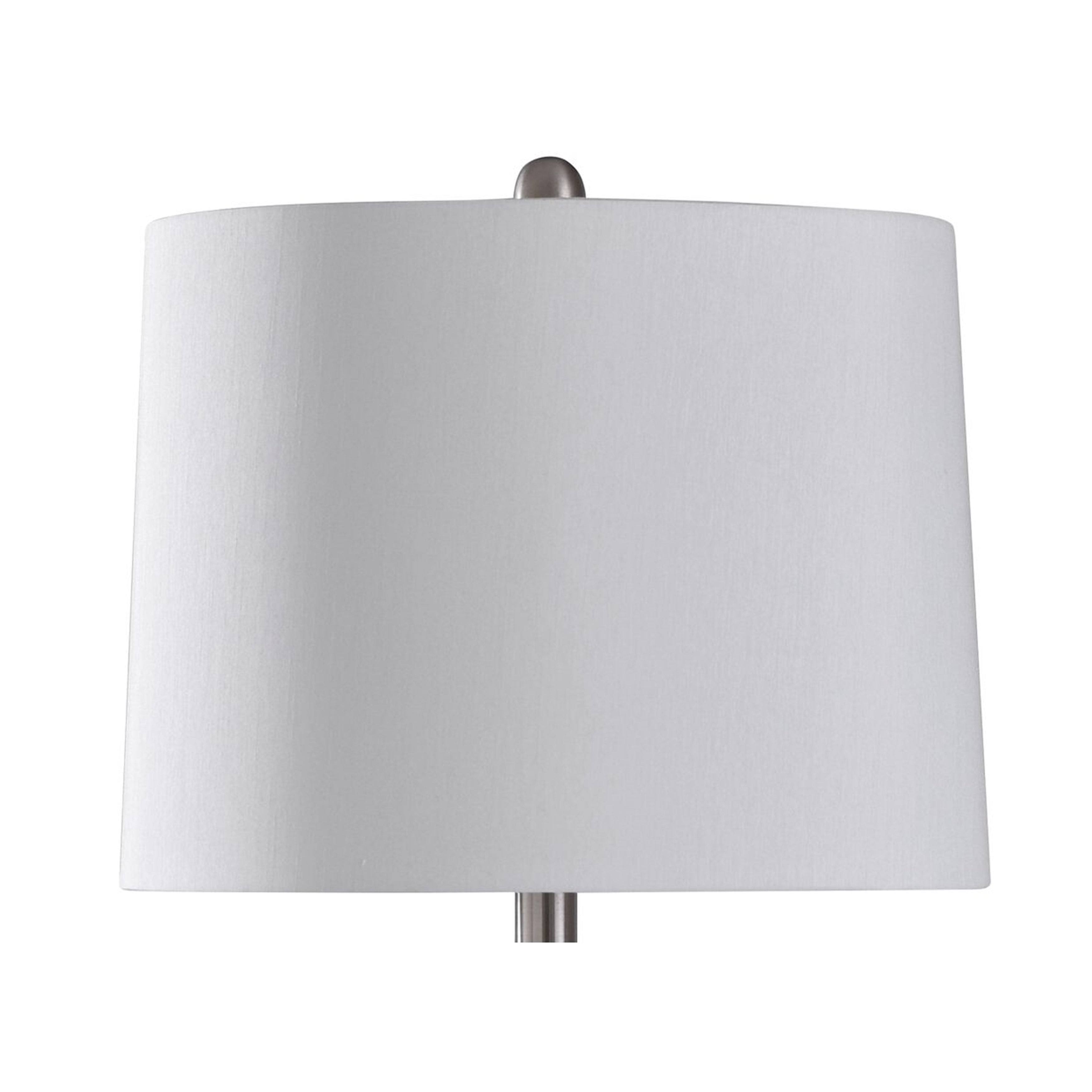 StyleCraft Mercury Glass Silver Mercury Table Lamp - Off White Shade