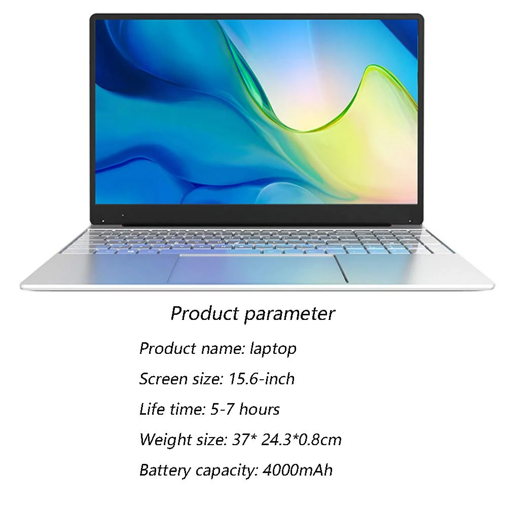 Household items 15.6-inch Quad-core Thin and Light Notebook Computer, Office Learning Notebook Computer, Multi-Function Gaming Computer