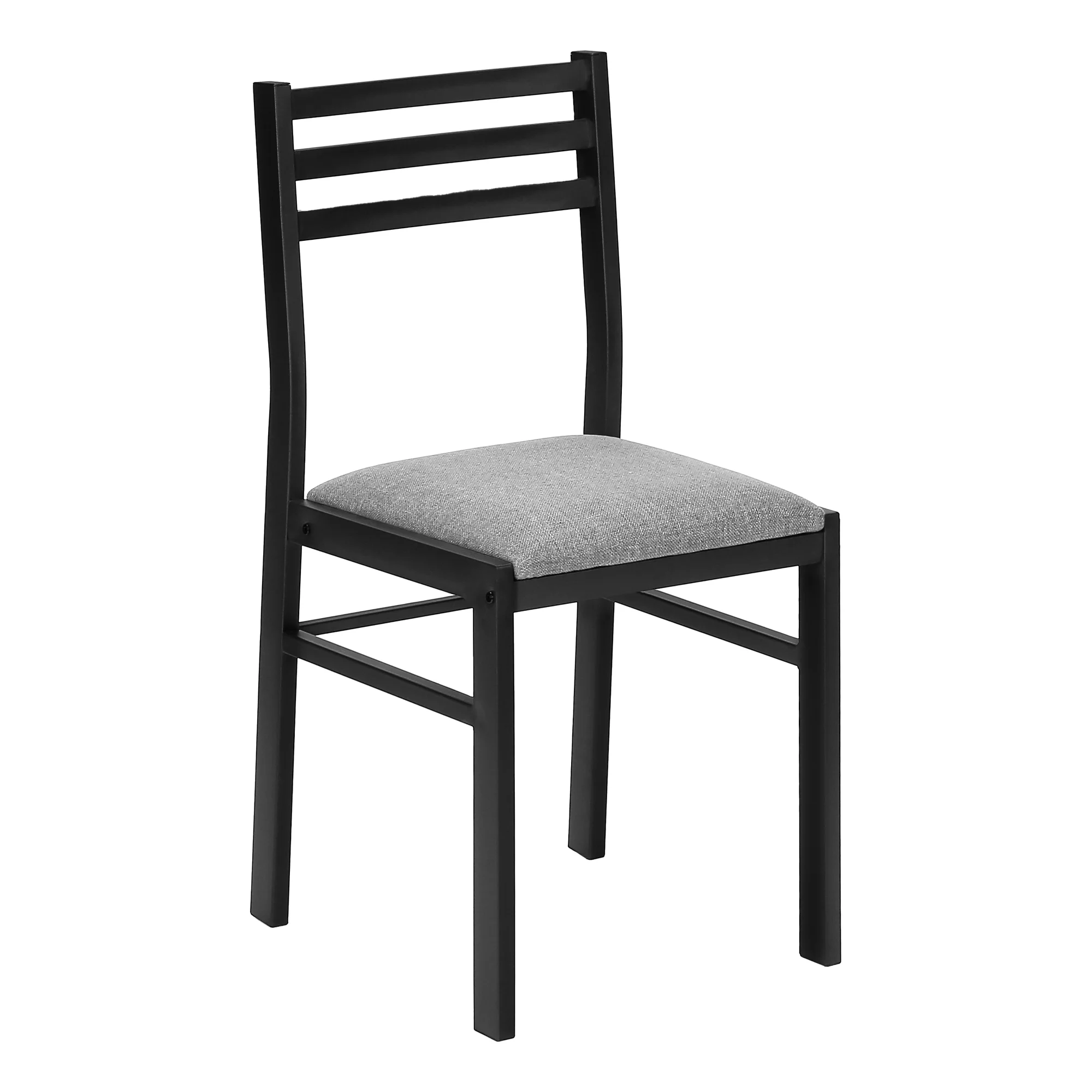 Gray Dining Table Set - 3pcs Set - Small - 35" Drop Leaf - Kitchen - Black Metal
