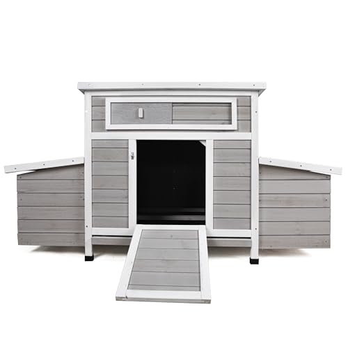 122" Large Chicken Coop with Run,Outdoor Chicken Run W/Nesting Box & Perch,Wooden Hen House W/Ramp & Sliding Trays