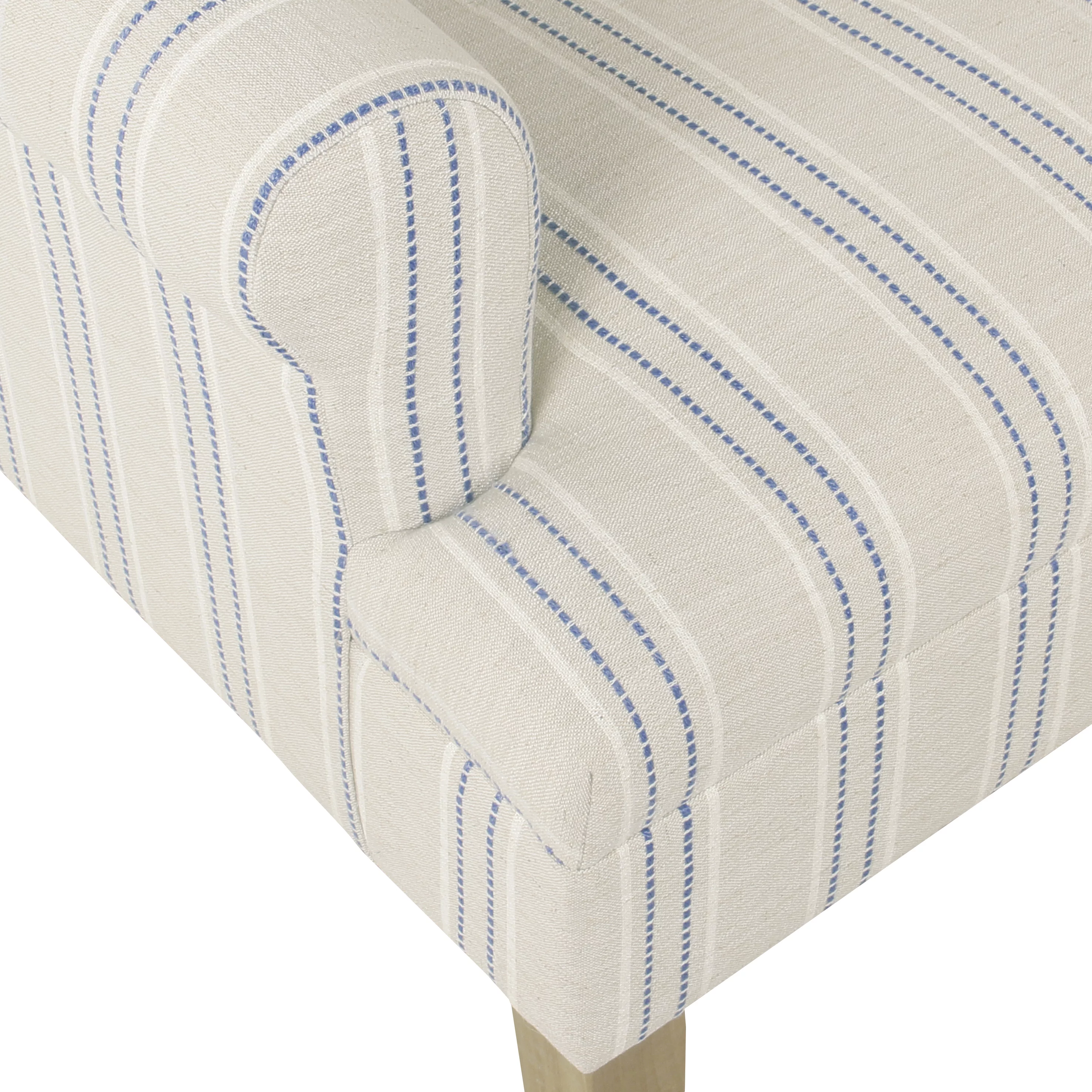 HomePop Emerson Wingback Accent Chair - Blue and Off-White Striped