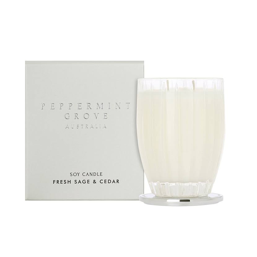 Peppermint Grove-Fresh Sage u0026 Cedar Soy Candle 700g