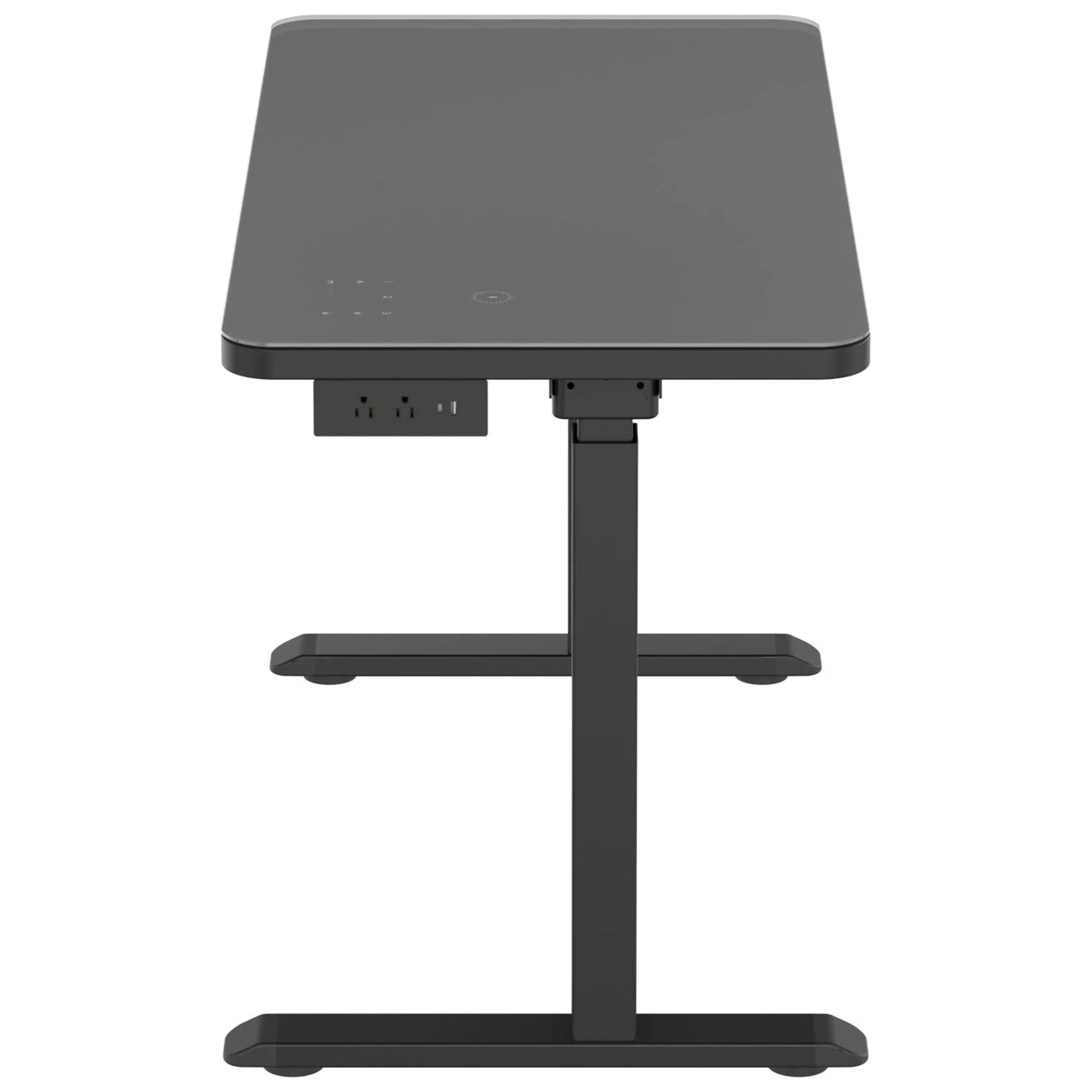 Glass tabletop standing desk - Black