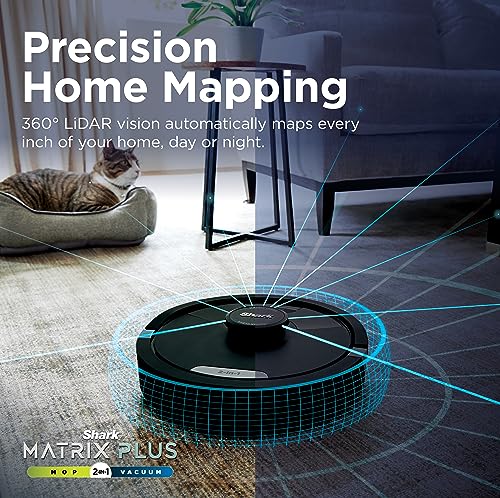 Shark AV2501AE AI Robot Vacuum with XL HEPA Self-Empty Base, Bagless, 60-Day Capacity, LIDAR Navigation, Perfect for Pet Hair, Compatible with Alexa