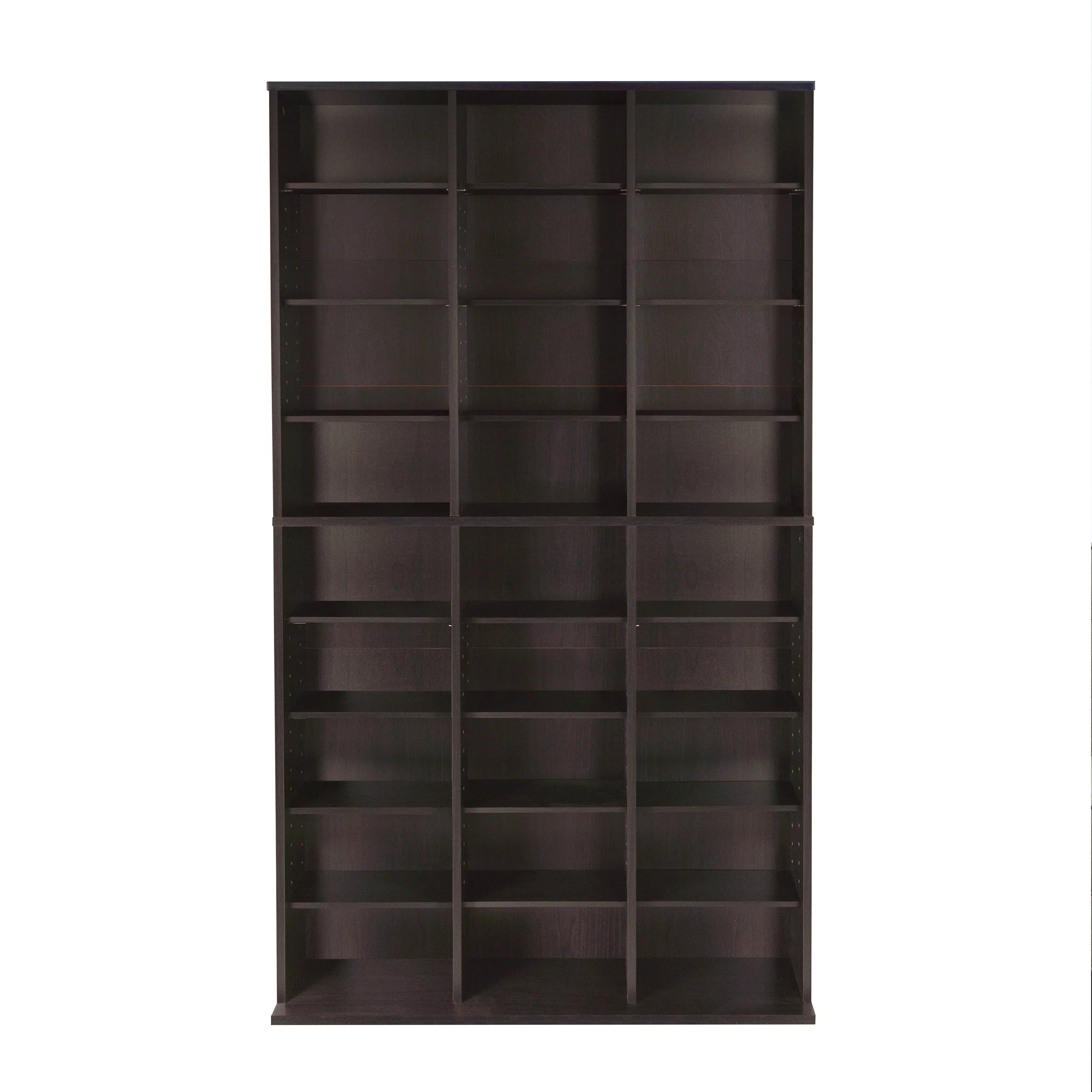Atlantic 37x60 Oskar Adjustable Wood Media Storage Shelf Bookcase, Espresso