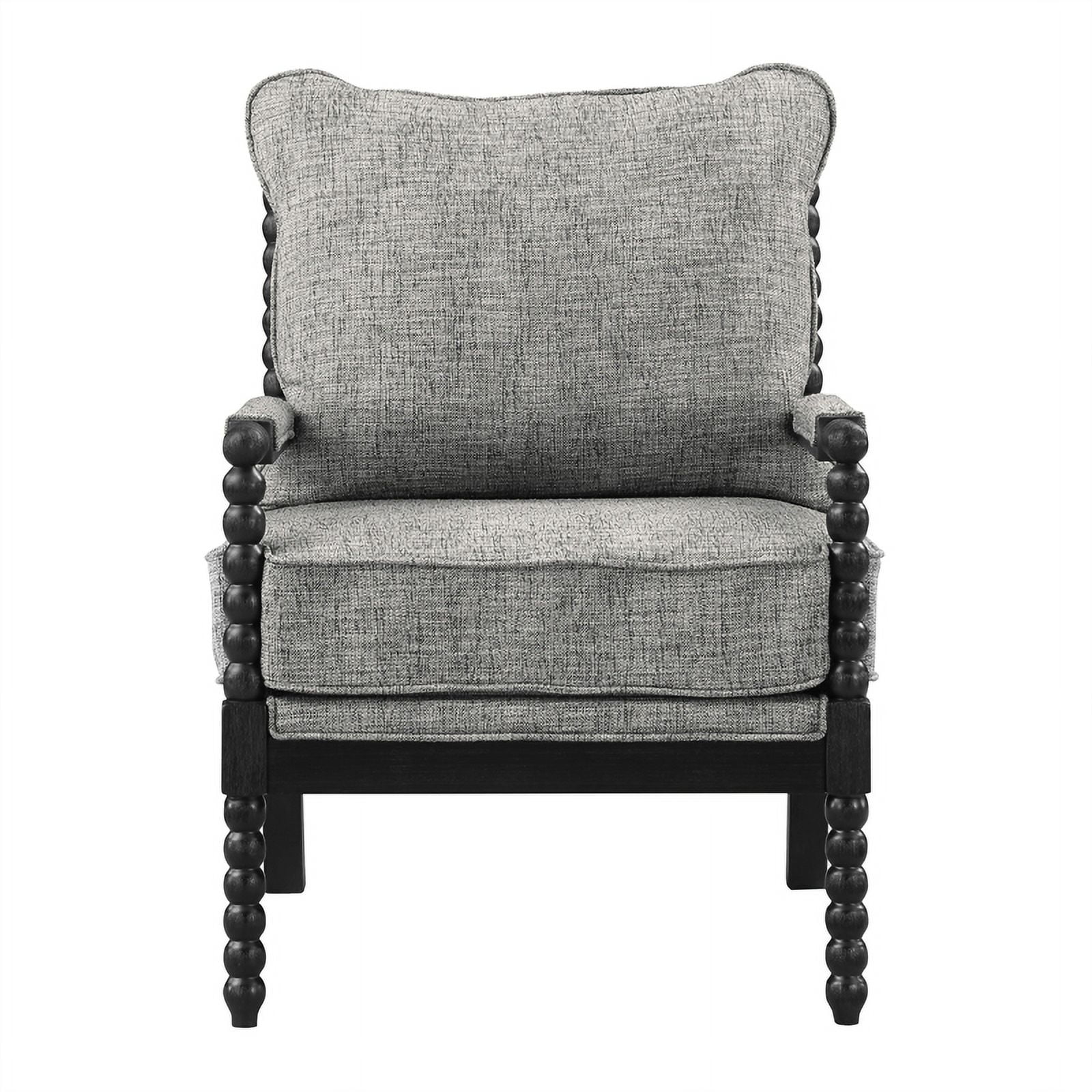 Eliza Spindle Chair in Graphite Black Fabric