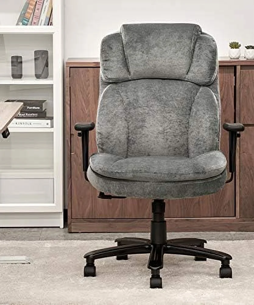 RUNFAYBIU Ergonomic Big Tall Wide Heavy Office Chair 400lbs with Soft Cushion Adjustable Height Thick Padding Headrest and Armrest Executive Desk