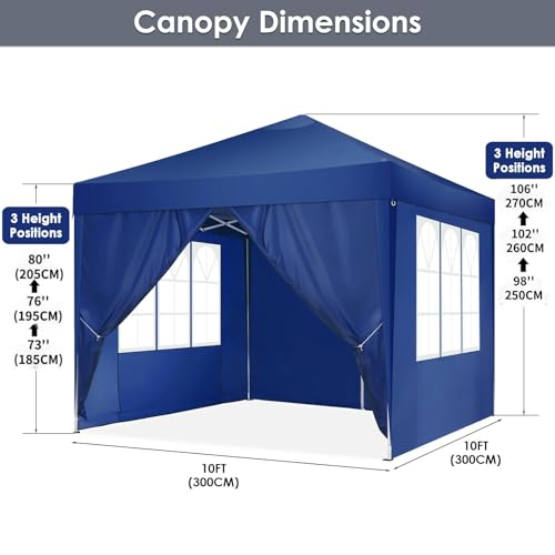 COBIZI Canopy 10x20 Pop Up Canopy Tent with 6 Sidewalls Party Tents for Parties Weddings Backyard Waterproof Canopy Outdoor Commercial Canopy Event