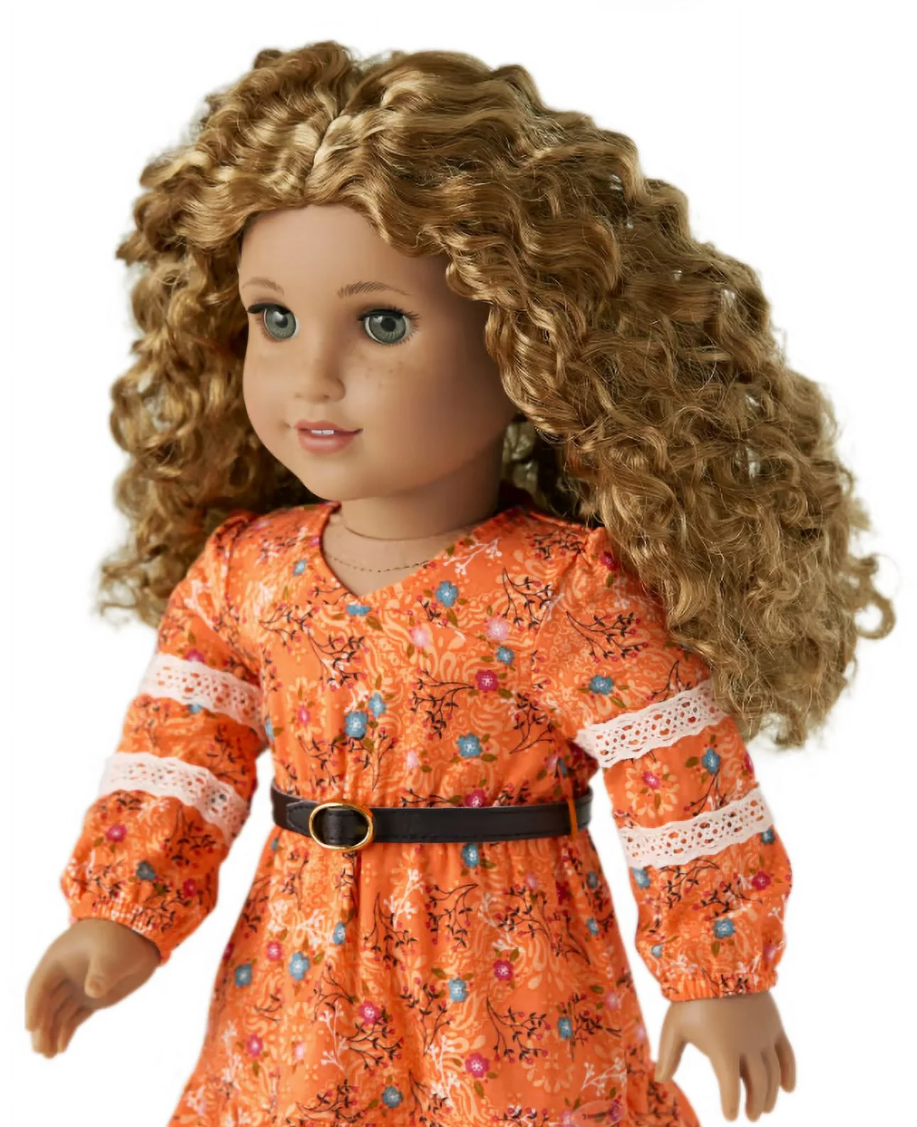 American Girl Evette Peeters 18 inch Doll with Gray Eyes Freckles Curly Caramel Colored Hair - Radiant Selections