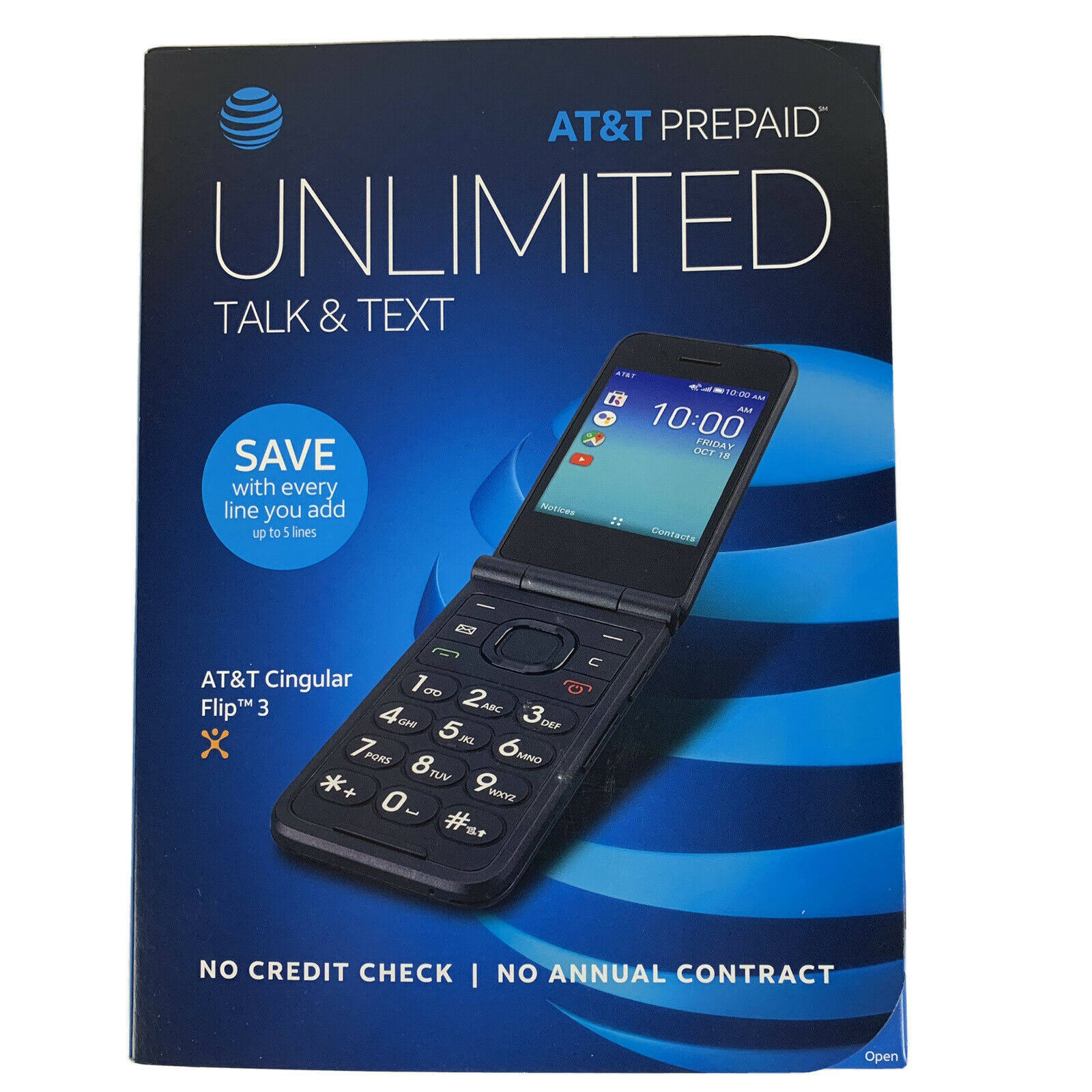 Atu0026t Prepaid Cingular Flip 3 Camera Flip Phone Black - Brand New
