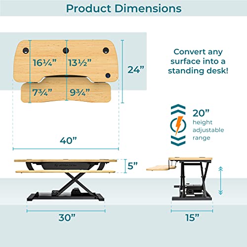 VERSADESK PowerPro™ 36 Inch Electric Standing Desk Converter, Height Adjustable Sit to Stand Up Desk Riser