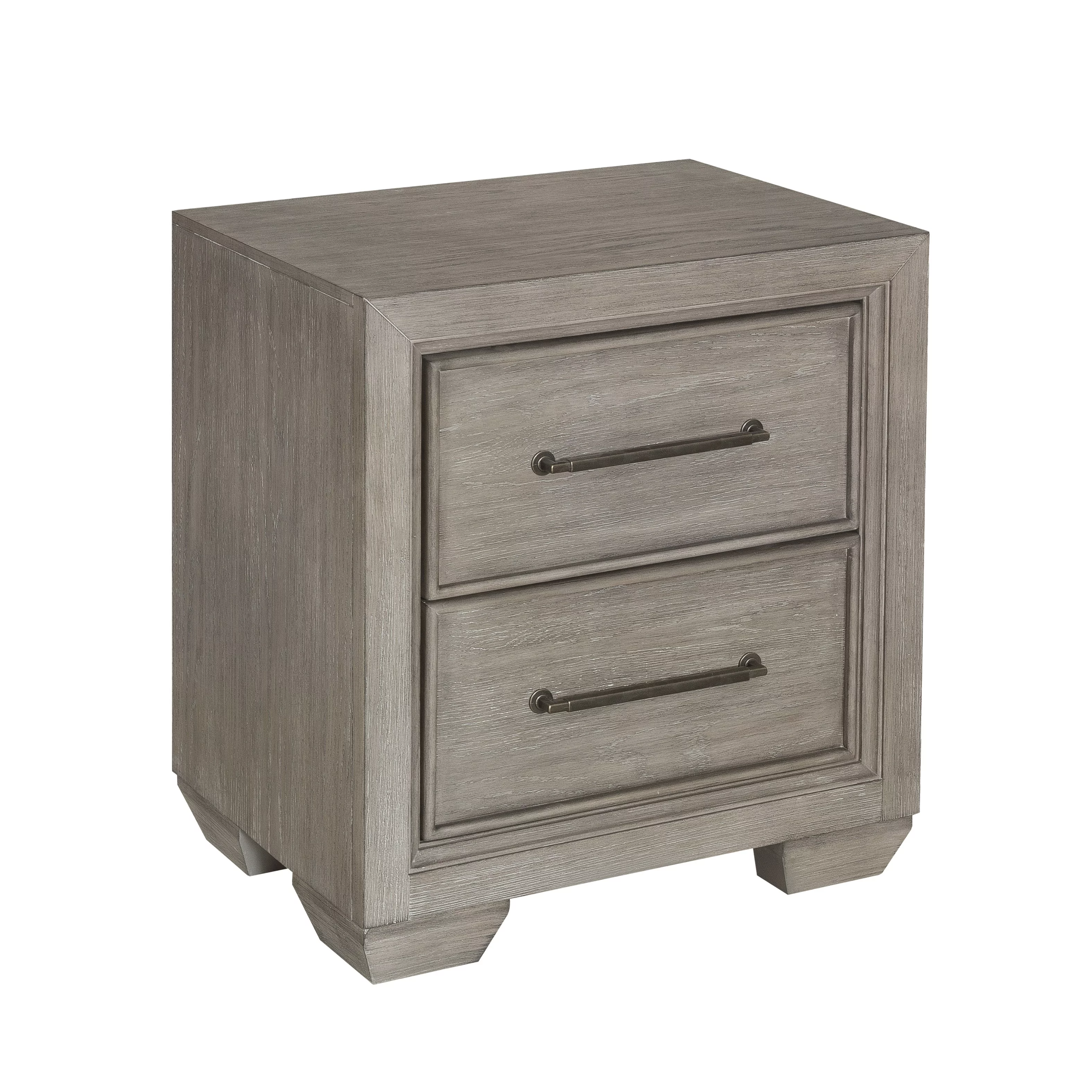 Ennesley Gray Wood Bedroom Set with Upholstered Panel Queen Bed, Dresser, Mirror, 2 Nightstand, and Chest