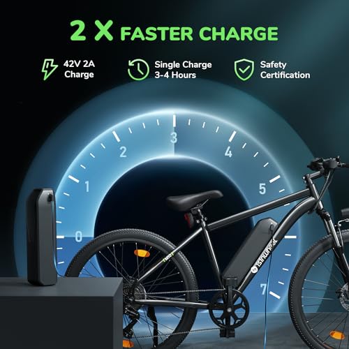 isinwheel M10 Electric Bike Adult 500W, 26" Commuting Electric Mountain Bike 20MPH Max Range 55+ Miles, Professional 35-Speed, Removable Battery