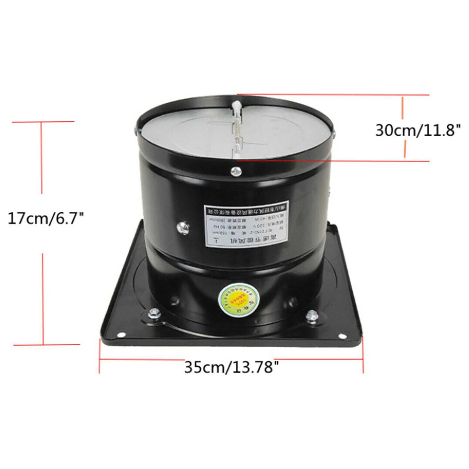 Oukaning 12" Exhaust Fan Blower Ventilation Extractor Air Blower Fan Wall Mounted 125W