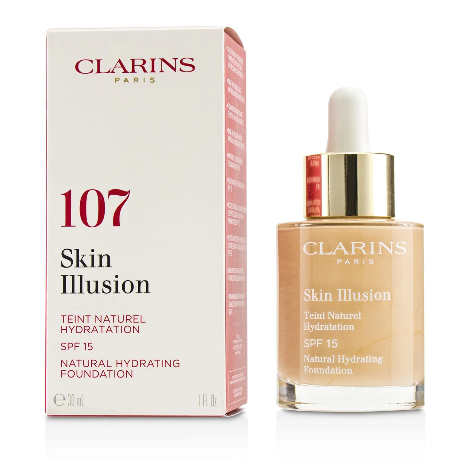 Clarins Skin Illusion Natural Hydrating Foundation SPF 15 # 105 Nude  30ml/1oz
