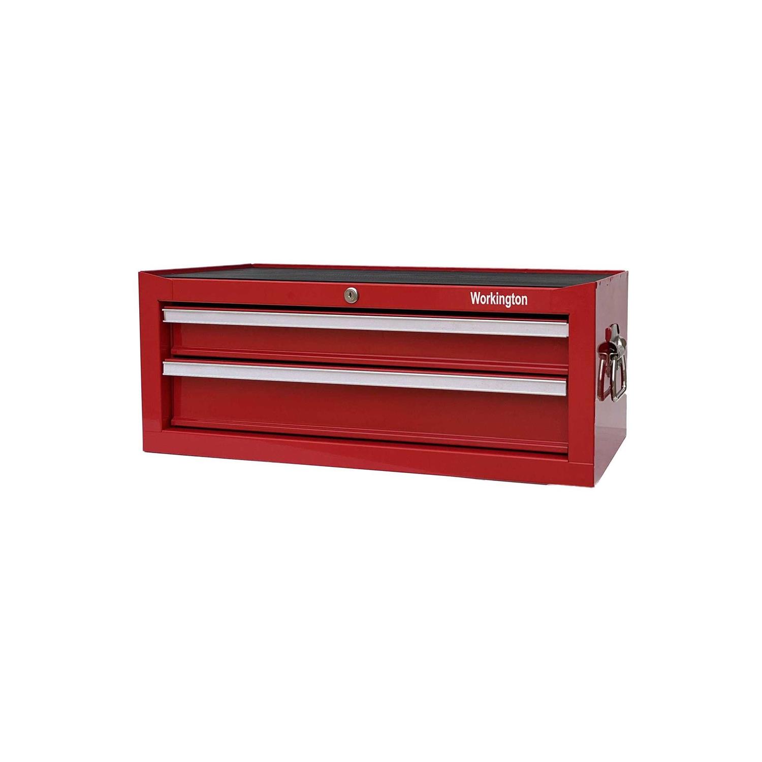 Workington Industrial 2 Drawers Portable Metal Intermediate Box 26 Middle Tool Chest Cabinet with Ball Bearing Drawer Slides