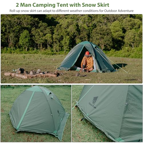 GEERTOP Ultralight 2 Person Backpacking Tent 4 Season Waterproof Camping Tent Double Layer Cold Weather Easy Set Up Tents for Family Camp, Hiking
