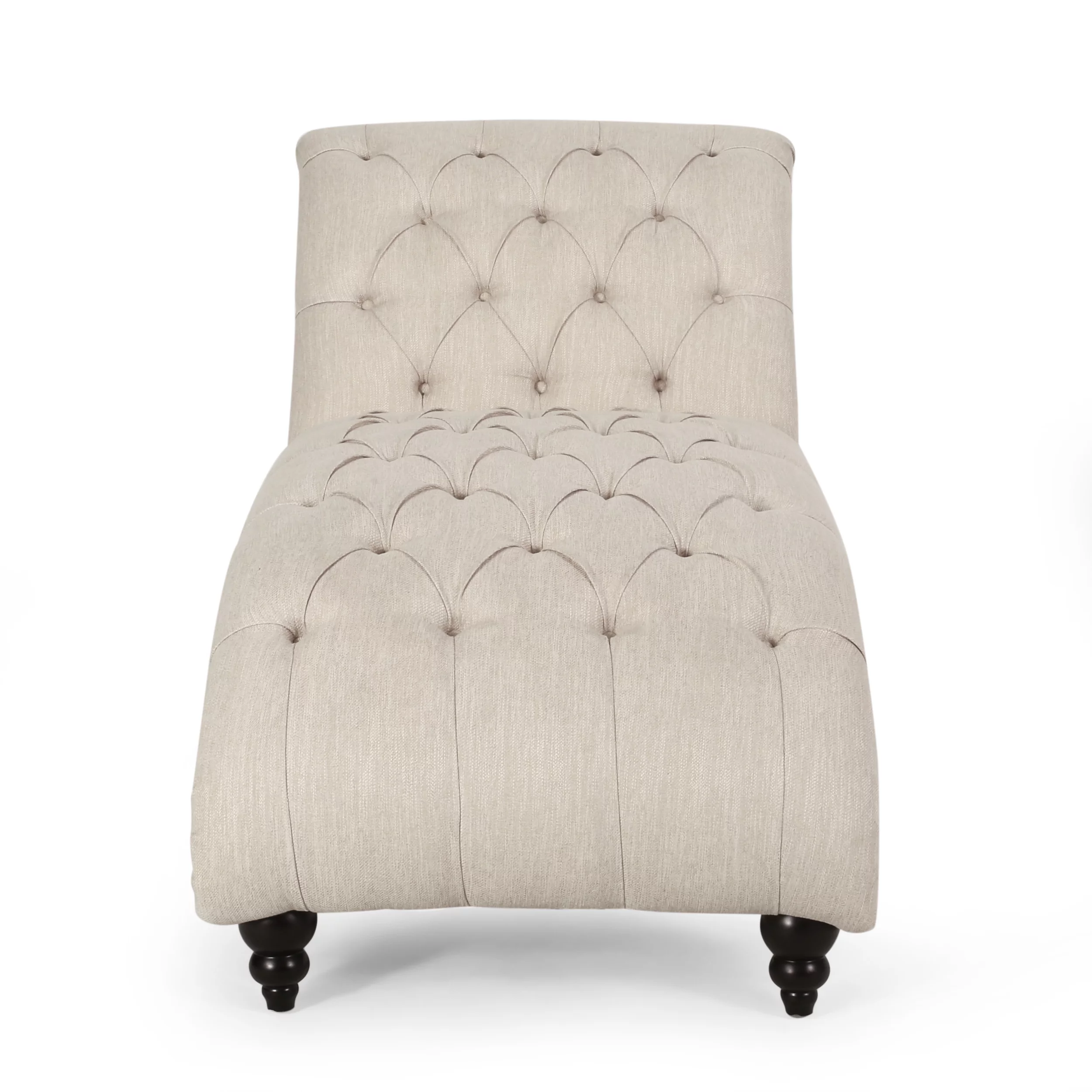 Noble House Hammett Indoor Button Tufted Chaise Lounge, Beige