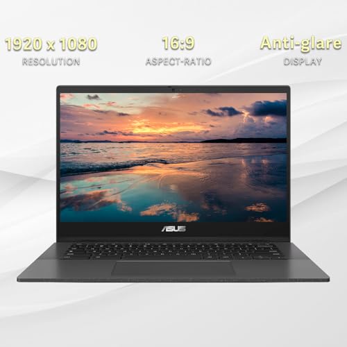 ASUS 14" Chromebook CM1402, MediaTek Kompanio 520, 4GB LPDDR4 RAM, 320GB Storage(64GB eMMC(onboard)+256GB Micro SD), 14" FHD Business Laptop, Webcam