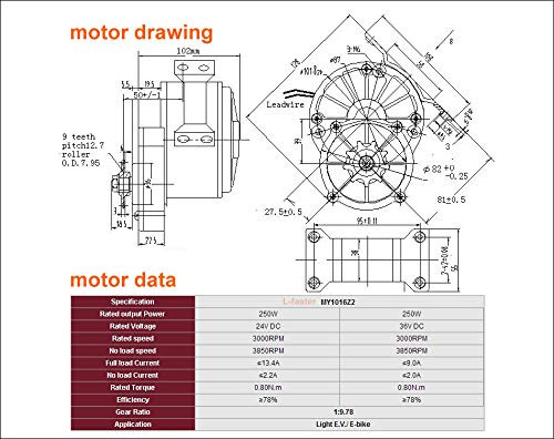 24V36V250W Electric Conversion Kit for Common Bike Left Chain Drive Customized for Electric Geared Bicycle Derailleur