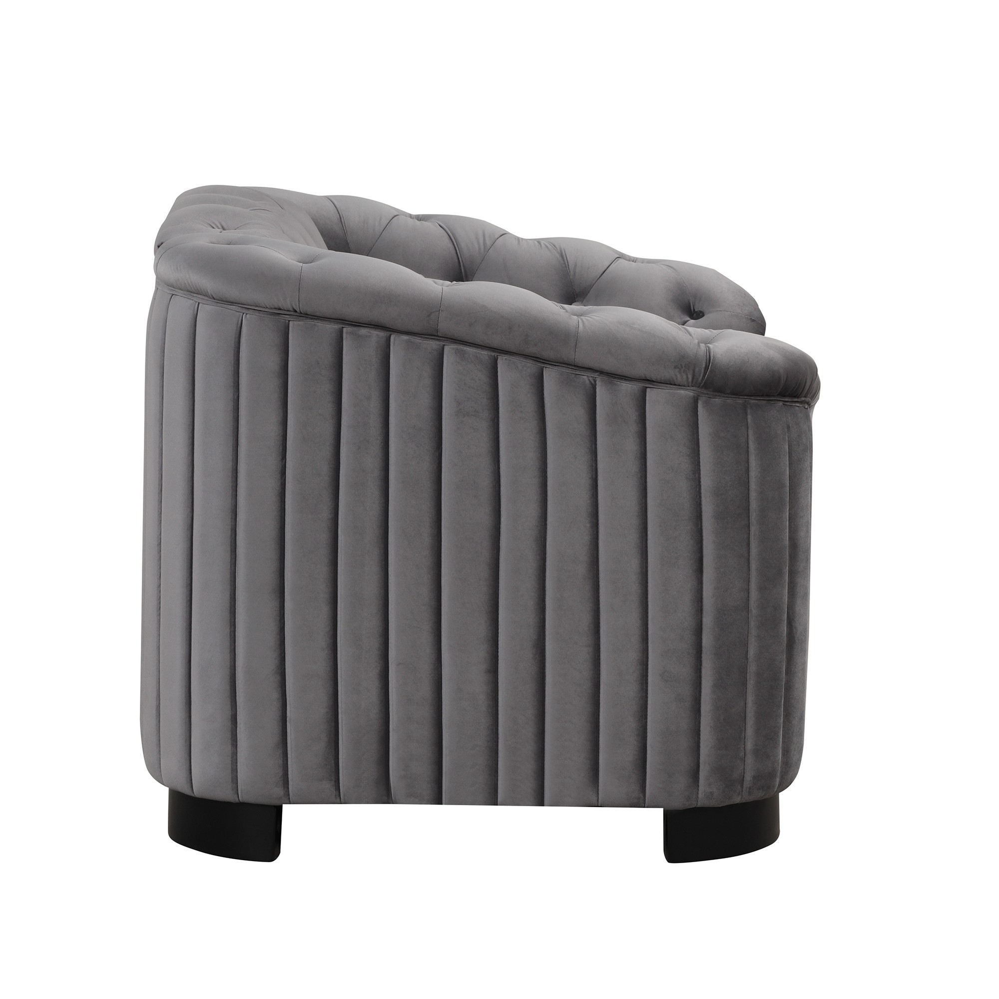 42 inch Single Sofa, 1-Person Velvet Couch with Button Tufted Back, Soft Tufted Seat with Thick Removable Seat Cushion