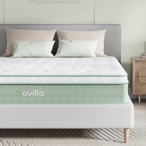 Novilla King Size Mattress 14 Inch, Hybrid Mattress King for Motion Isolation, Gel Memory Foam with Pressure Relief for Cool Night Sleep