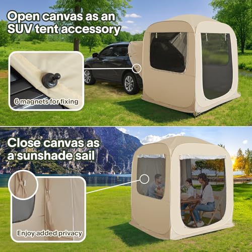 Alvantor Screen House Gazebo, 6-10-15 Person Pop Up Igloo Screened Canopy Tent with Mosquito Netting Sides