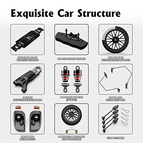 AMORIL 1/10 RTR Brushless Fast RC Cars for Adults,Max 50mph Hobby Electric Off-Road Monster Truck