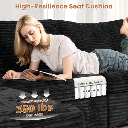 ovios 130.7" Modular Sectional Sofa Couch, U-Shaped Cloud Couches with 2 Ottomans Chaise