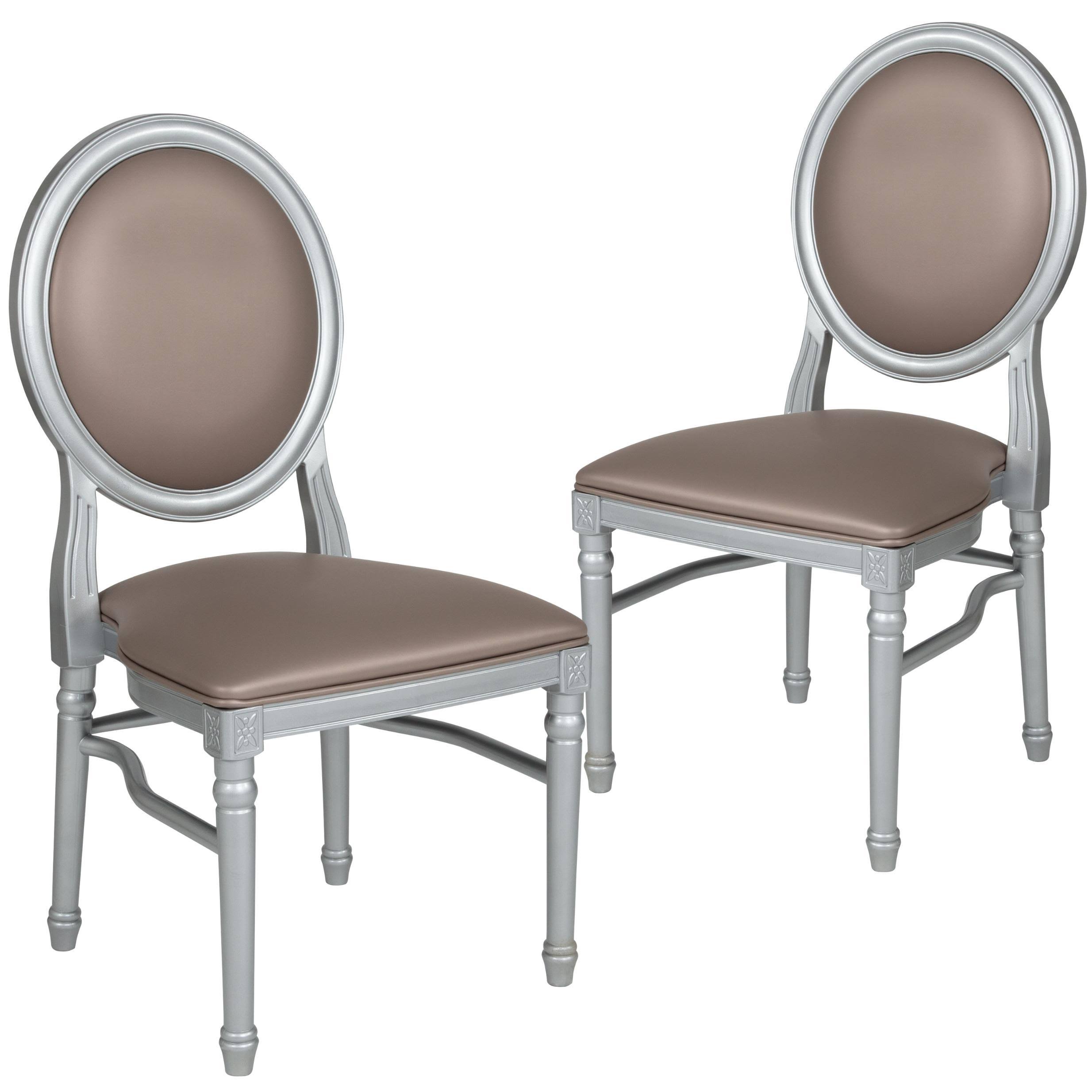 Flash Furniture 2 Pk. Hercules Series 900 lb. Capacity King Louis Chair with Transparent BACK, Black Vinyl Seat and Black Frame
