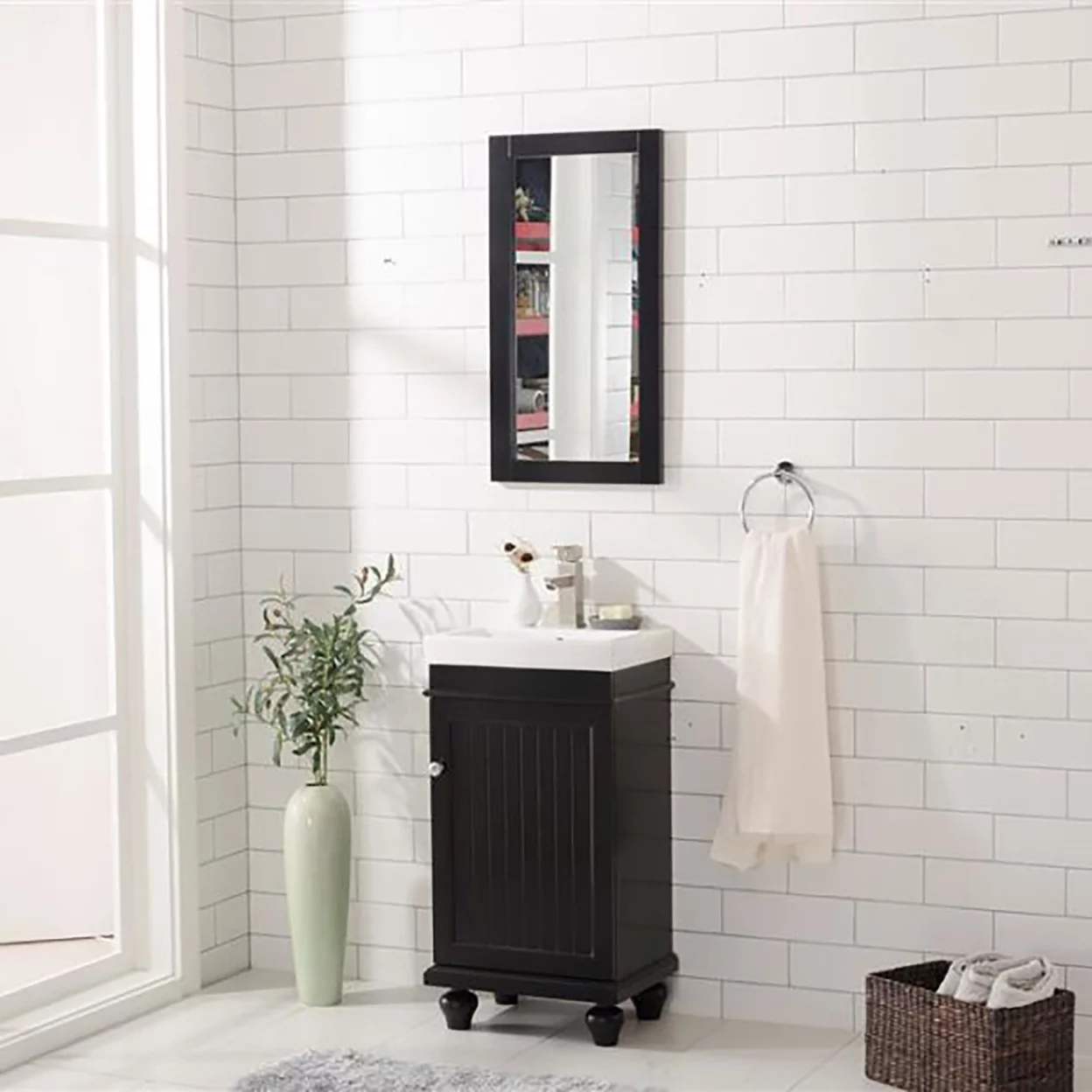 Furniture Indoor Home Decorative Bathroom, Washroom, Kitchen 18" Espresso Sink Vanity