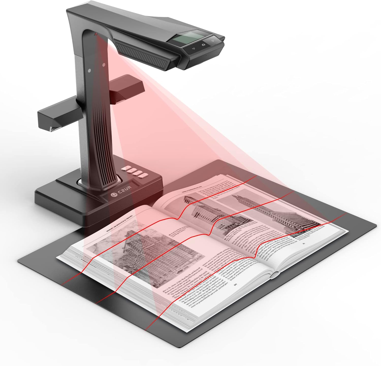 CZUR ET24 Pro Professional 24MP Book Scanner, A3 Document Scanner, USB Document Camera, 3rd Gen Auto-Flatten & Deskew Tech, 180+ Languages OCR