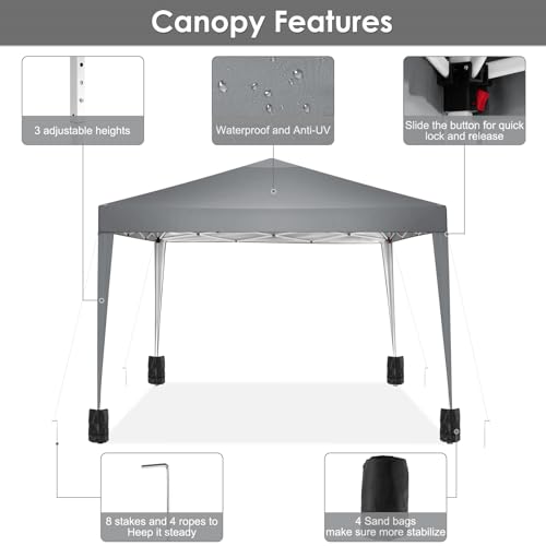 COBIZI Canopy 10x20 Pop Up Canopy Tent with 6 Sidewalls Party Tents for Parties Weddings Backyard Waterproof Canopy Outdoor Commercial Canopy Event